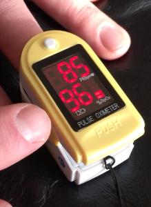 image depicting good oxygen saturation on pulse oximeter